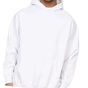 <b>White</b> Pullover <b>Hoodie</b> <b>Men</b> Cotton Fleece Hooded Sweatshirt Casual Winter Plain Solid Streetwear Fashion Wholesale Manufacturer - Product Image 5