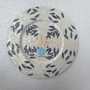 Travail d'incrustation de nacre de qualité supérieure sous la plaque Plaques de chargeur de forme ronde pour l'affichage de chocolat - Product Image 5