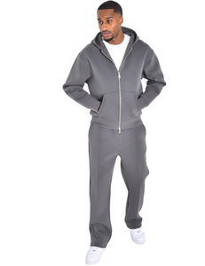Conjunto Deportivo para Hombre, Corte Holgado, Tela Diver, Sudadera con Cierre y Pantalones Rectos - Product Image 1