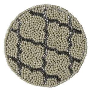 Custom Made Gary And White Beaded <b>Place</b> <b>Mats</b> Home Decor Coaster <b>Mat</b> Whole Sale Price Includes Embroidery for Weddings - Product Image 1