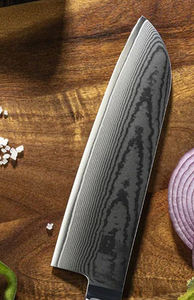 Venta al por mayor personalizada de alta calidad OEM ODM servicio de cocina uso hecho a mano de acero de Damasco cuchillo de Chef mango de madera de olivo con funda - Product Image 3