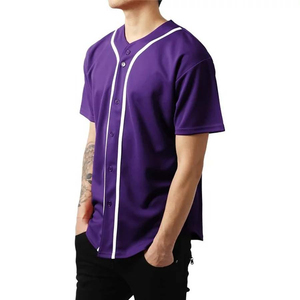 Maillot de baseball personnalisé respirant 100% polyester avec votre logo imprimé, nom de l'équipe, numéro, blanc, rayures noires, personnalisé ODM - Product Image 2
