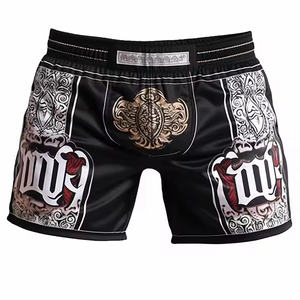 2025 Usine En Gros Logo Personnalisé Hommes Arts Martiaux Porter Muay Thai Shorts Combat MMA Kickboxing Shorts Polyester - Product Image 3