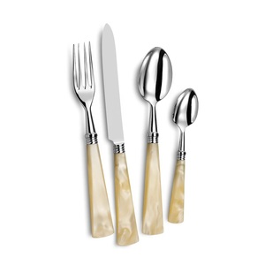 Juego de cubiertos de acero inoxidable Premium con mango de resina, perfecto para bodas, cenas finas y vajilla elegante - Product Image 1