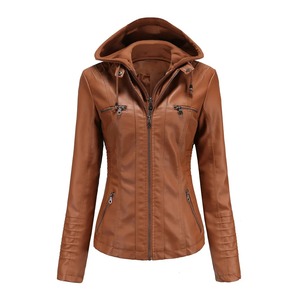 Nuevas chaquetas de cuero de imitación de otoño para mujer, abrigos, ropa de cuero negro para motocicleta para mujer, chaqueta, abrigo - Product Image 1