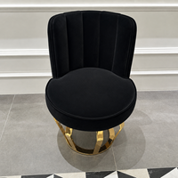 Chaise de salle à manger moderne en tissu, en stock, prête à être expédiée, mobilier de maison de luxe, chaises de salle à manger dorées pour restaurant avec logo