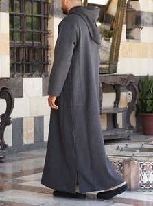 Thobe marocain en soie fait main pour adulte avec capuche, tenue traditionnelle musulmane pour homme, port quotidien, broderie anti-rides, manches longues - Product Image 2