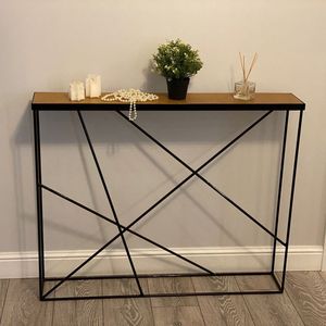 Grande table console en métal robuste pour l'entrée et le salon, parfaite pour le rangement et la décoration de la maison élégante - Product Image 6