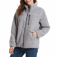 Veste matelassée en polaire sherpa de haute qualité pour femmes, automne/hiver, respirante, coupe-vent, col montant, fermeture éclair, rembourrage en coton