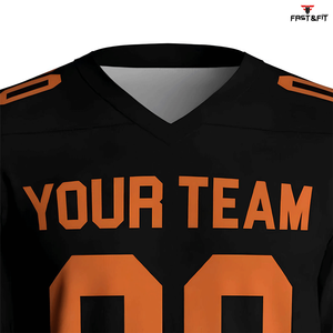 Impresión por transferencia de calor de secado rápido de manga corta de talla grande personalizado fútbol americano Jersey suministro directo de fábrica - Product Image 4