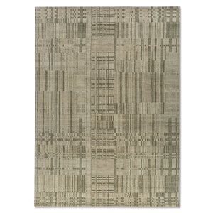 Alfombras de Lana Anudadas a Mano Kavi Green Lnr-1501 (Cs-02) con Patrón Geométrico Abstracto para el Hogar, para Pasillo, Rectangulares, para Adolescentes - Product Image 1