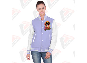 Venta caliente de las mujeres Casual Street Wear Varsity Jacket Nueva moda de impresión personalizada chaqueta transpirable para las mujeres - Product Image 6