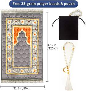 Alfombra de Oración Moderna y Minimalista al por Mayor, Suave, Duradera y Portátil para las Oraciones Islámicas Diarias en Casa, la Mezquita o Durante Viajes - Product Image 3