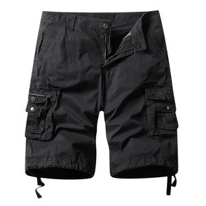 Seis bolsillos Hot Quality Summer 100% Cotton Half Short Pants para hombres Diseño personalizado Hombres Cargo Shorts Precio bajo en negro - Product Image 1