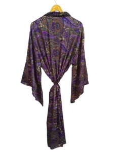 Luxury High demanded Bathrobe <b>Silk</b> Sari <b>Kimono</b> Vintage Sari Robe Soft Beach Party Gown Indian Handmade <b>Silk</b> <b>Kimono</b> for sale - Product Image 3