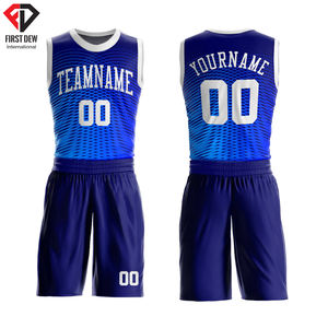 Aqua-White – vêtements de sport réversibles à col rond, ensembles d'uniformes de basket-ball imprimés par Sublimation 100% Polyester pour hommes - Product Image 3