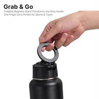 Support magnétique pour téléphone anti-fuite, bouteille d'eau avec paille sans BPA, thermos à double paroi isolé sous vide