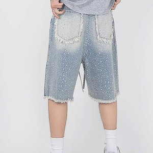 Offre Spéciale coton fait léger hommes strass Shorts respirant coupe ample meilleure vente Shorts pour hommes - Product Image 4