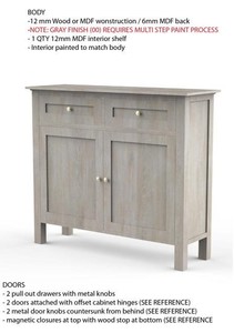 Aparador Moderno de Lujo 100% Madera de Mango Natural con 4 Cajones, Solución de Almacenamiento para Sala de Estar, Comedor o Casa de Campo - Product Image 6