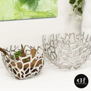 Bol de service rond en métal de brindille en laiton AK en or et argent fini ensemble de 2 au meilleur prix pour décor de café/décor de fêtes - Product Image 2