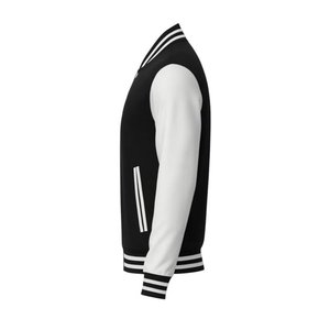 Men's Solid <b>Plain</b> <b>Varsity</b> Buttoned Original Leathered Thick <b>Jacket</b> - Product Image 5