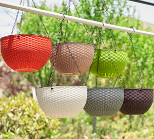 Maceta Moderna Colgante de Plástico con Sistema de Autorriego y Orificio de Drenaje, <span class=keywords><strong>Jardinera</strong></span> para Hogar y Jardín - Product Image 5