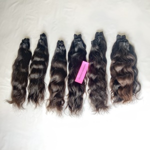 Paquet de cheveux vierges de qualité Remy, vente en gros, 100% faisceaux à cuticules alignés, double extensions de cheveux humains en machine de couleur naturelle indienne - Product Image 1