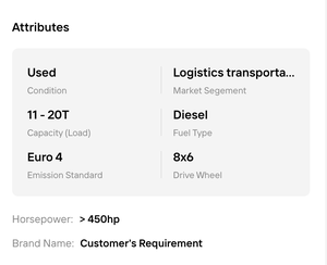ดีที่สุด!! หัวรถกึ่งรถบรรทุก6x4สำหรับงานหนักยานพาหนะขนส่งเชิงพาณิชย์สำหรับขนส่งบนถนนและขนส่งสินค้า - Product Image 6