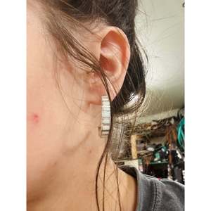 Navajo White Opal & Sterling <b>Silver</b> <b>Hoop</b> <b>Earrings</b> Trendy Religious Party Gift Gold Plated Copper Alloy Gold Number Shape/Pattern - Product Image 2