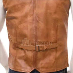 Gilet en cuir pour hommes, style motard décontracté, gilet en cuir pour moto ou vêtements de mode à vendre - Product Image 6