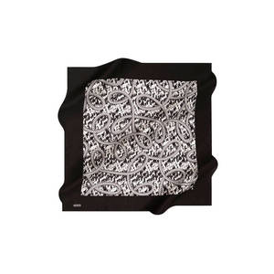 Black and White Patterned Cotton Square <b>Scarf</b> - Product Image 1