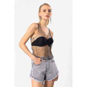 Blouse brodée de pierres brillantes, maille à paillettes, mousseline de soie, tricotée, de haute qualité, coupe ample, pour les occasions décontractées, fête, automne, printemps, taille XL 4XL - Product Image 1