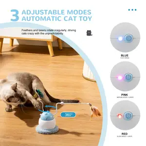 Brinquedo interativo automático para gatos 4 em 1, laser recarregável, penas interativas, brinquedo interativo para gatos, brinquedo de penas