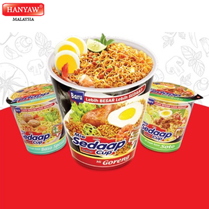 [Malaysia] pengiriman cepat + gelas Mi Sedaap bersertifikat Halal mie instan rasa Bawang (8x5X77g/Ctn)