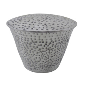 Bougeoir en métal au design élégant de bougeoir antique en cuivre blanc pour la décoration de la maison et du mariage fait à la main en vrac - Product Image 6
