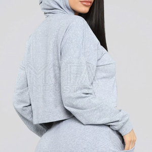 Sudaderas cortas transpirables antiarrugas personalizadas para mujer estilo de calle de tela suave a la venta - Product Image 5