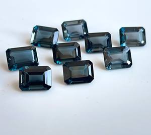 Topaze bleue de Londres naturelle coupe octogonale 7x9mm à facettes-Topaze bleue de Londres en vrac - Product Image 3