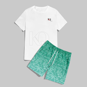 Ensemble t-shirt et short décontracté pour homme, 100% coton, séchage rapide, léger, parfait pour l'été, usage quotidien, activités de plein air - Product Image 2