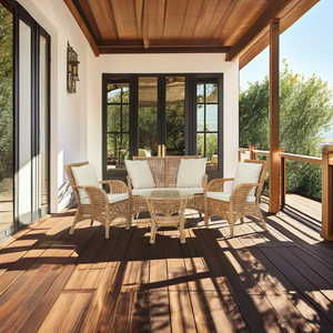 Sofá Modular de Ratán Trenzado CORDELLA, Conjunto de Sillones de Diseño Asiático, Cómodo para el Hogar, Apartamento o Villa - Product Image 4