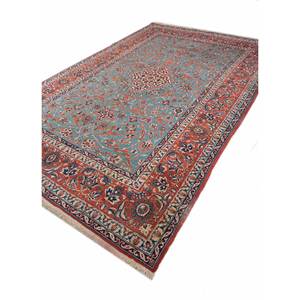 Alfombra de Lana Anudada a Mano Aalam, Diseño Floral y Abstracto en Rojo y Naranja, Rectangular de 9x12, para Entrada del Hogar, Modelo Pae-5677 - Product Image 2