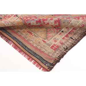 Alfombra Turca de 2.7x11.1 pies, Alfombra Vintage, Alfombra de Lana Roja Marrón Estilo Suroeste - Product Image 5