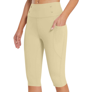 Leggings de yoga légers et extensibles pantalon de yoga court sans couture à taille élastique - Product Image 4