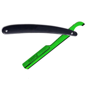 Navaja de afeitar plegable personalizada de acero inoxidable, navaja de barbero para cortar el cabello, con cuchilla intercambiable, fabricada por Pissco Pakistán - Product Image 4