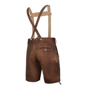 Luxury <b>Brown</b> 100% Cotton Lederhosen Eco-Friendly Quick Dry Breathable High Street Style Mid-Waist <b>Shorts</b> Traditional Stitch - Product Image 6