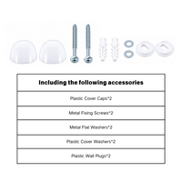 Kit de fixation pour cuvette de toilettes avec chevilles murales en plastique, capuchons de couverture blancs et vis métalliques pour l'installation d'articles sanitaires de salle de bain