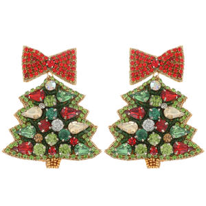 Boucles d'oreilles brodées perlées basées sur un festival vibrant avec un artisanat fait à la main avec 100% perles de verre pour un look affirmé - Product Image 4