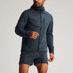 <b>Men</b> Two Piece Set Zip up Windbreaker Nylon Custom Two Piece Hooded Windbreaker Short Set Wholesale - Product Image 6