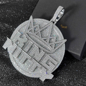 Lujo 10K oro Moissanite diamante KING NITTY colgante personalizado Iced Out Hip Hop medallón collar joyería regalo para él o ella - Product Image 5