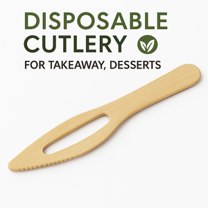 มีดเค้กไม้ไผ่ย่อยสลายได้เป็นมิตรต่อสิ่งแวดล้อมเครื่องใช้บนโต๊ะอาหารแบบใช้แล้วทิ้งสำหรับเก็บกลับบ้าน - Product Image 1