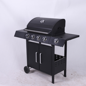 Ad alta durata tipo in <span class=keywords><strong>ghisa</strong></span> a 5 teste carrello per barbecue fumatore con coperchio griglia a Gas per campeggio all'aperto - Product Image 4